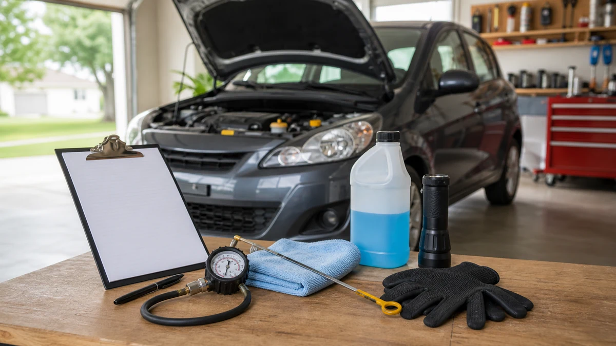 Basic Car Maintenance Checklist for 2026 realistic editorial image for GuideTo Auto Care