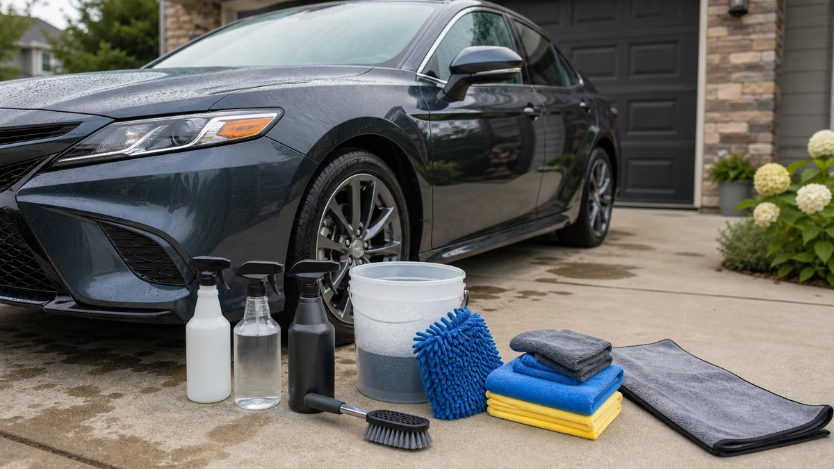 Beginner Guide to Car Detailing realistic editorial image for GuideTo Auto Care