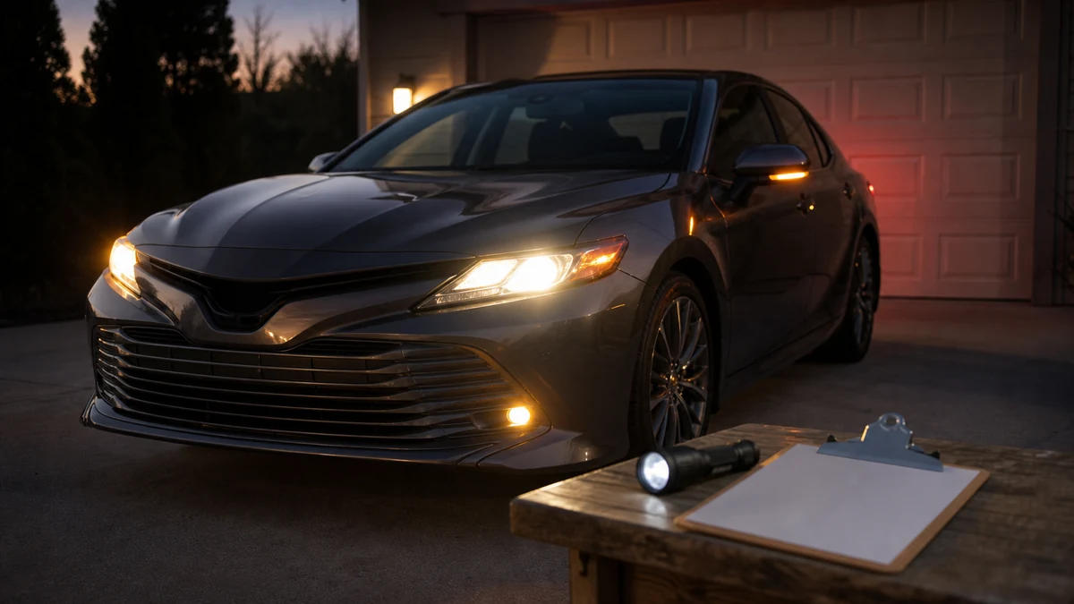 How to Check Exterior Lights realistic editorial image for GuideTo Auto Care