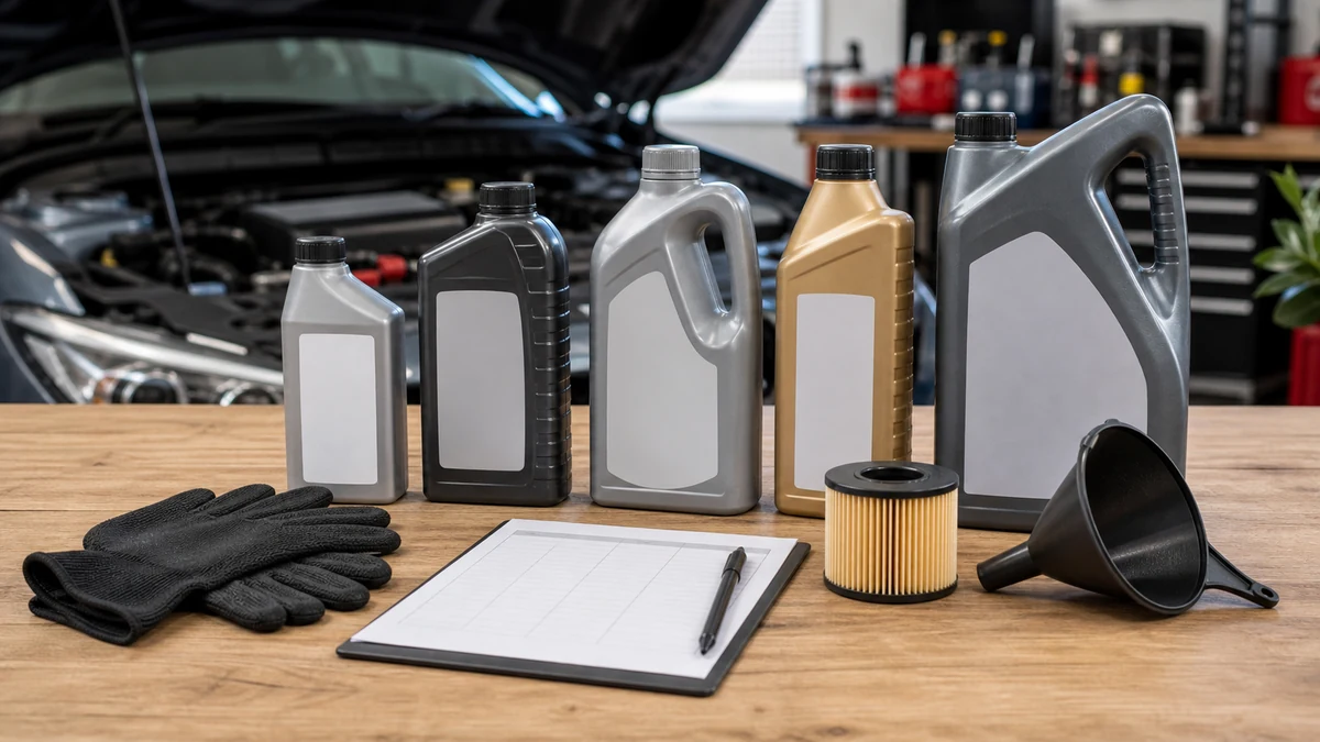 How to Compare Basic Motor Oils realistic editorial image for GuideTo Auto Care
