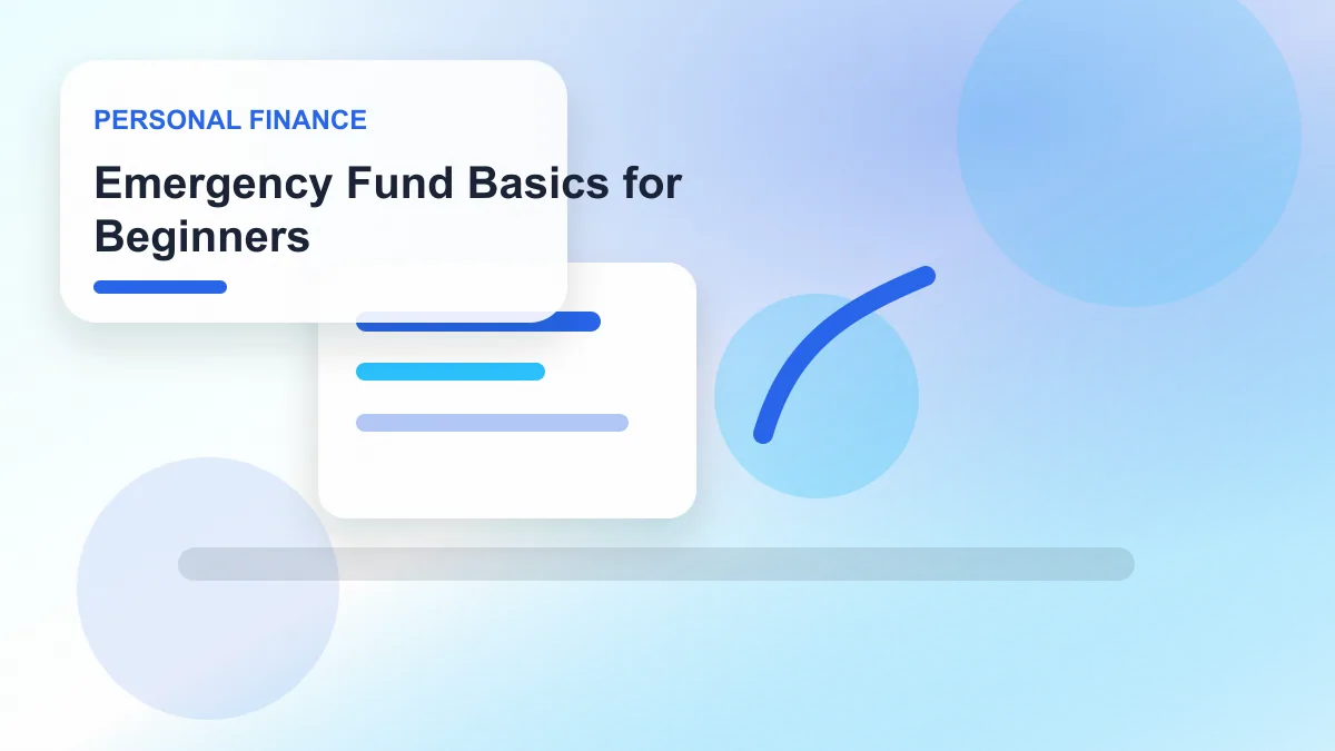 Emergency Fund Basics for Beginners realistic editorial image for GuideTo Personal Finance