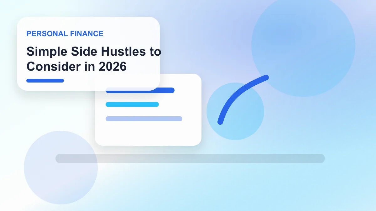 Simple Side Hustles to Consider in 2026 realistic editorial image for GuideTo Personal Finance