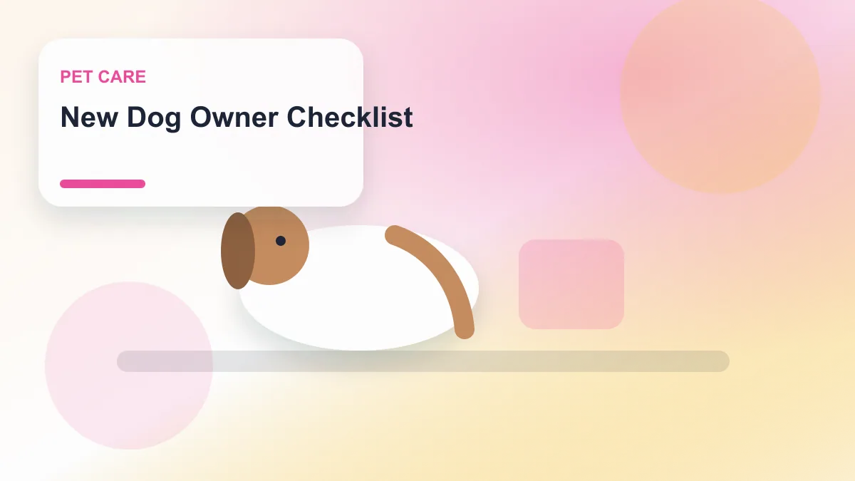 New Dog Owner Checklist realistic editorial image for GuideTo Pet Care